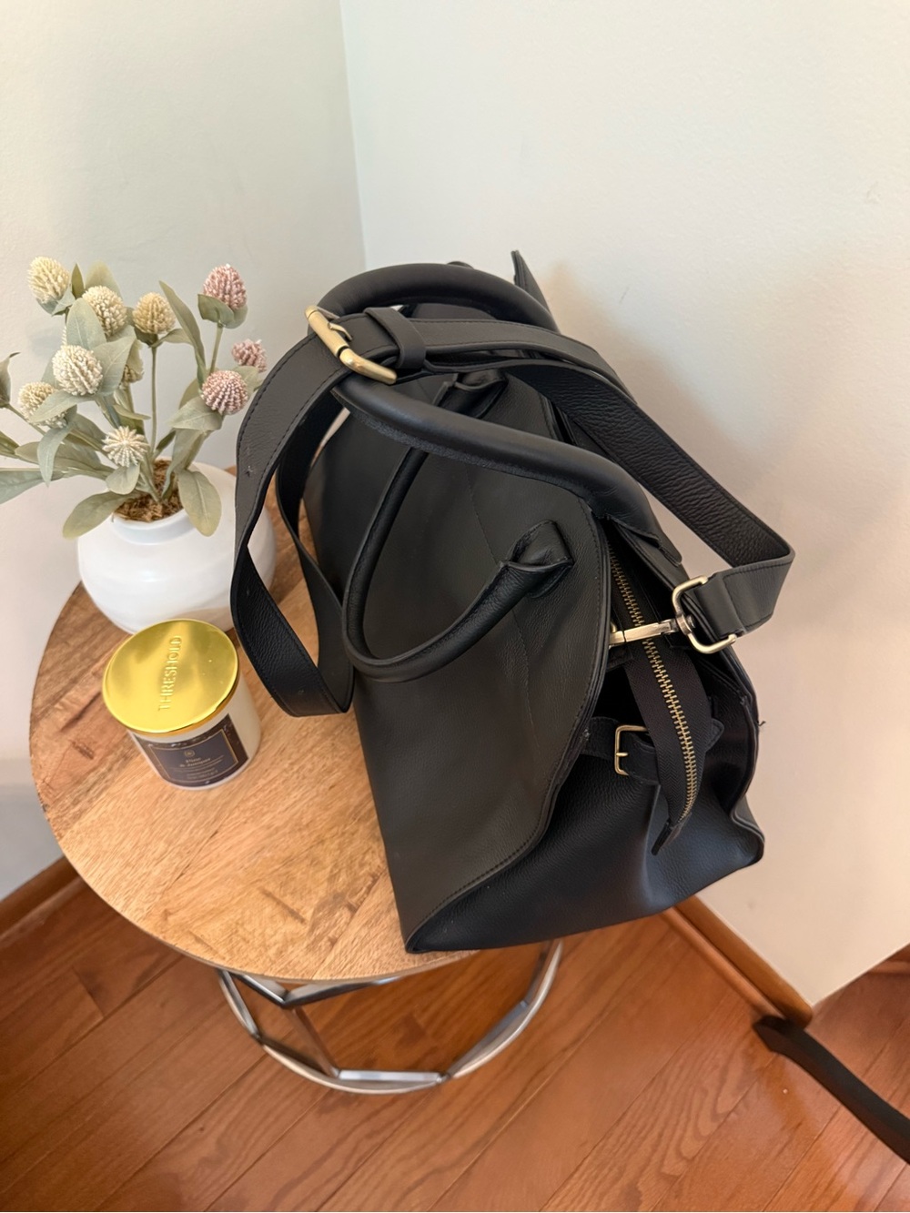Black Structured Satchel Handbag for Women - Picture 3 of 6